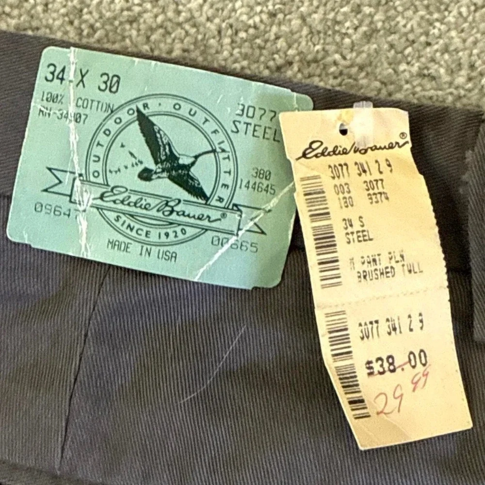 Vintage 90s Deadstock Men's Trousers Pants 34x30 NWT New With Tags